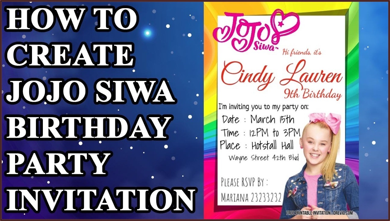 Jojo Siwa Birthday Invitations Templates Invitations Resume 