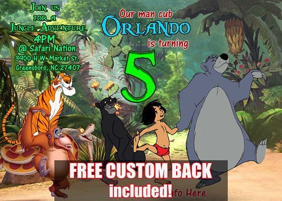 Jungle Book Birthday Jungle Book Invitation Jungle Book Jungle Book 
