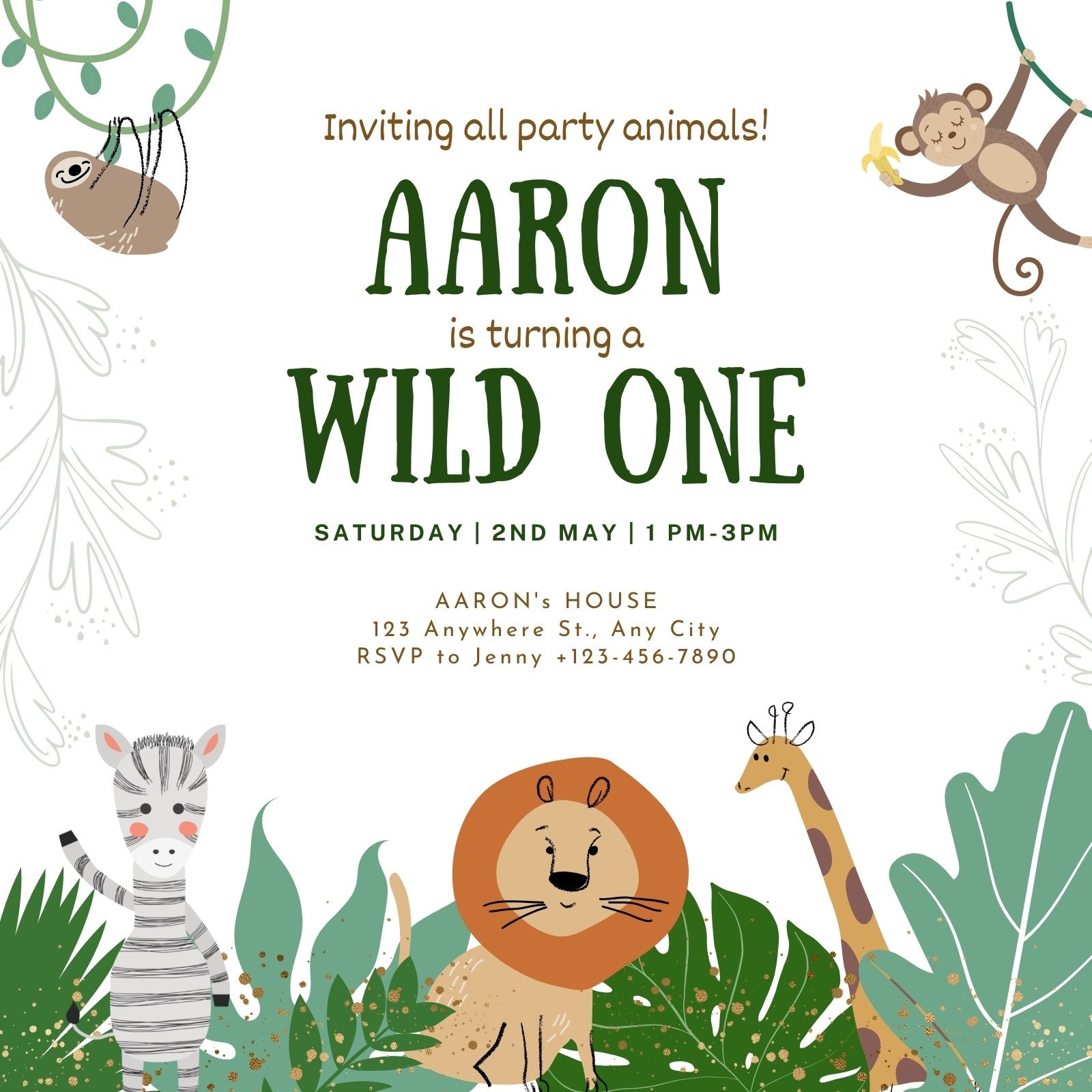 Jungle Invitation Template