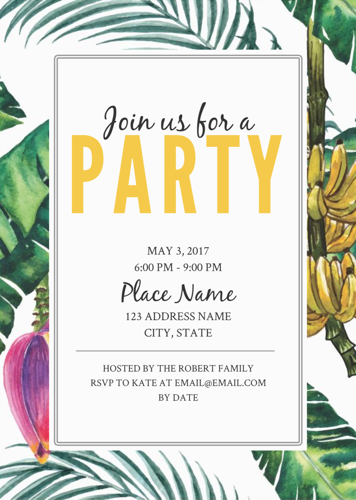 Jungle Party Invitation Template Customize This Invitation Template 