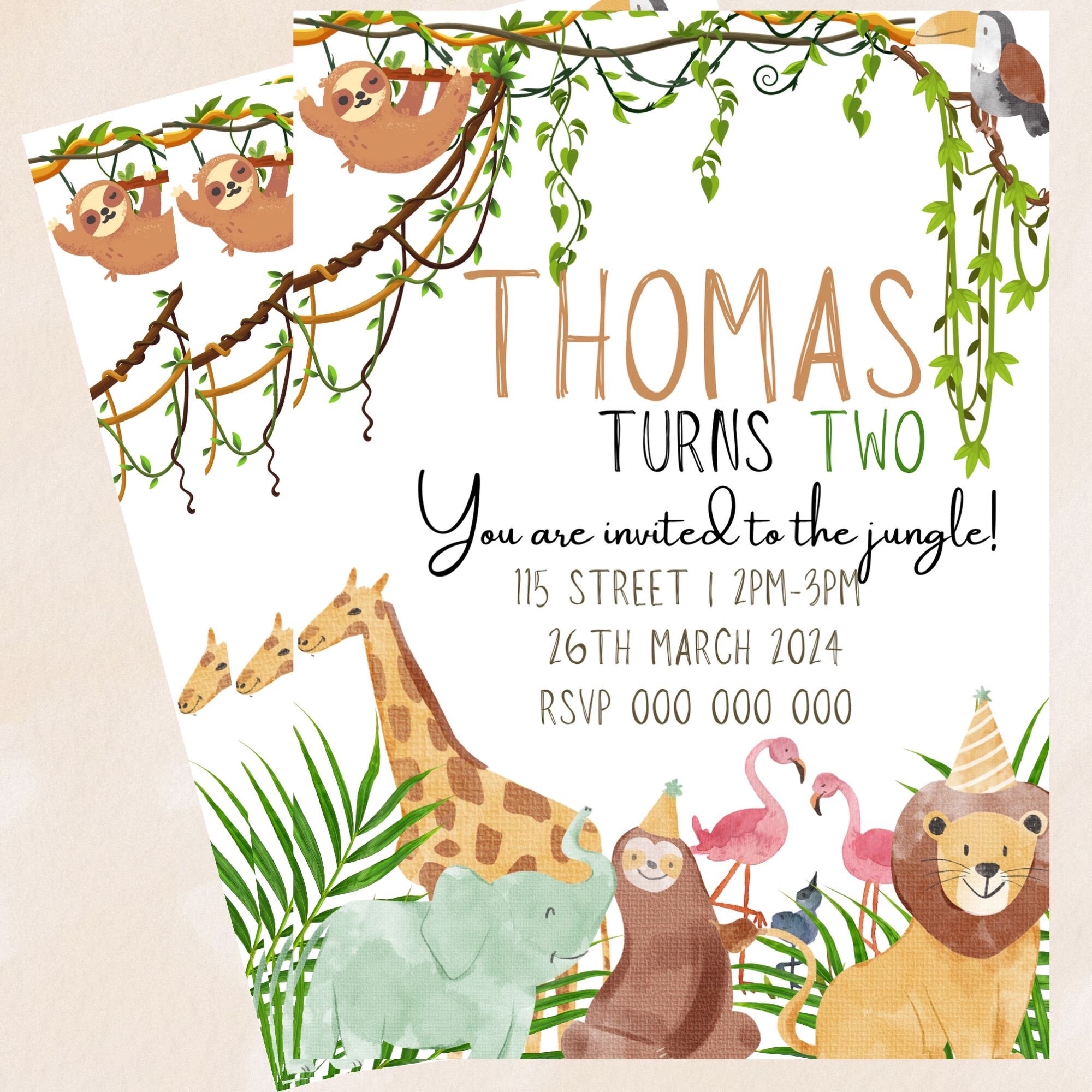 jungle party invitation template free