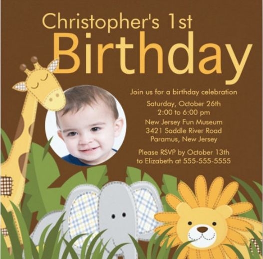 Jungle Theme Birthday Invitation Card Template EmetOnlineBlog
