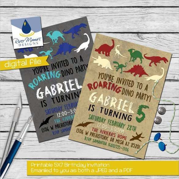 Jurassic Park Birthday Invitation Template Cards Design Templates