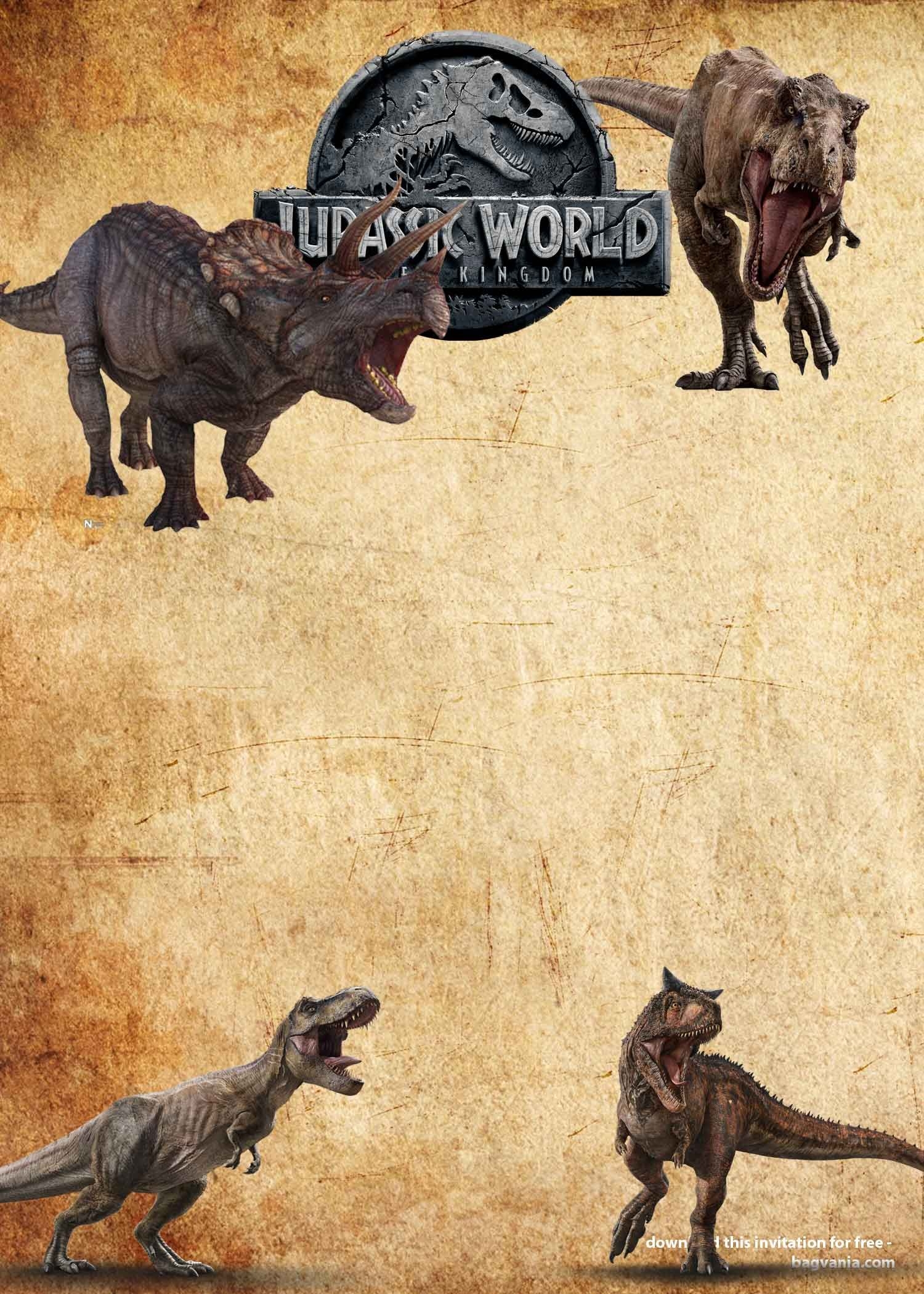 jurassic park birthday invitation template free