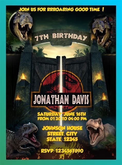 Jurassic World Party Invite Template At Templatecom In 2024 Jurassic 