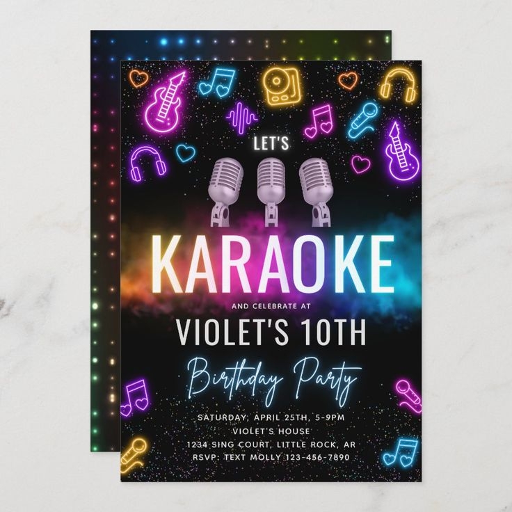 Karaoke Birthday Invitation Karaoke Party Zazzle Karaoke Party 