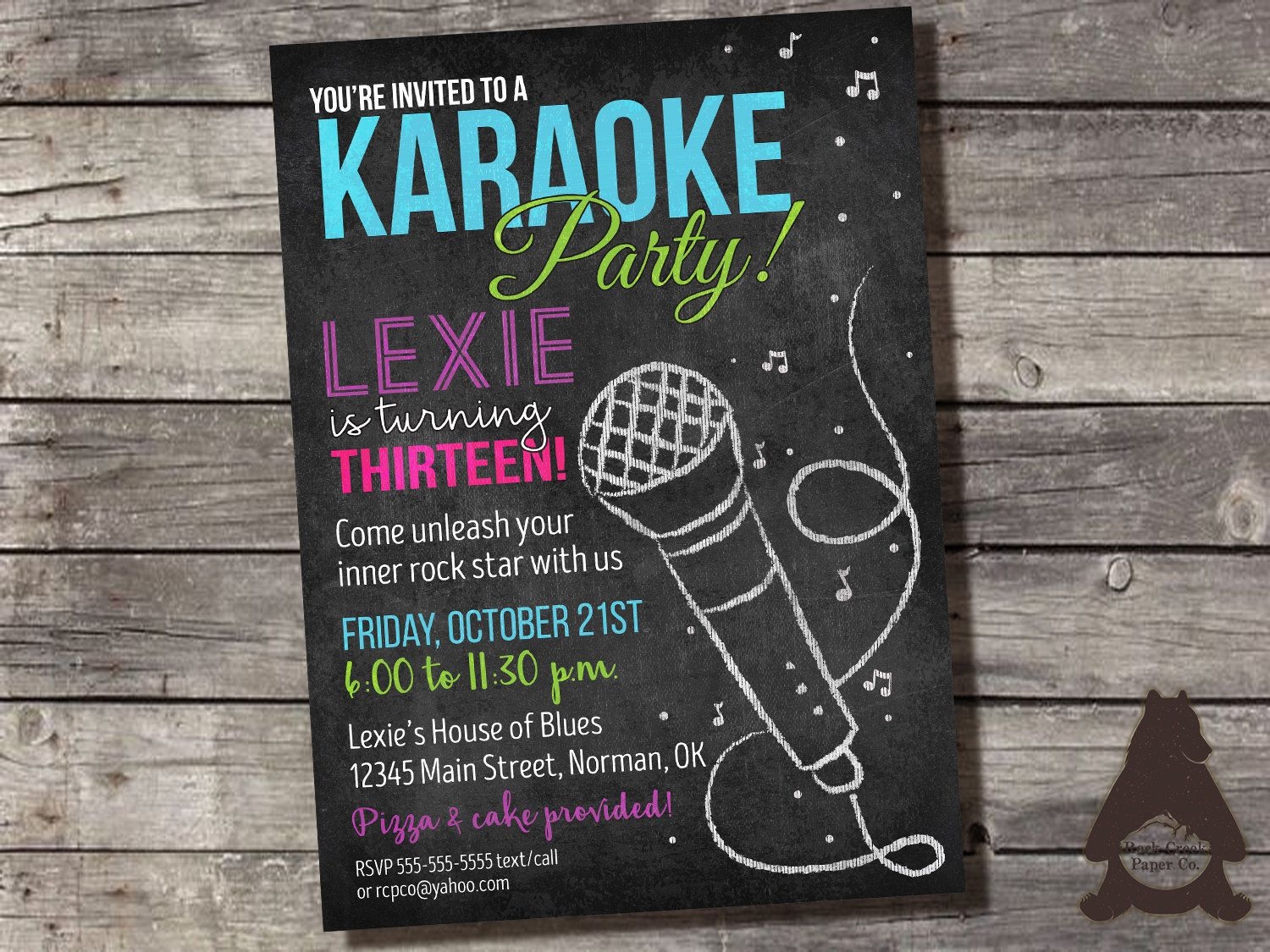 Karaoke Invitation Template Free Printable Calendars AT A GLANCE