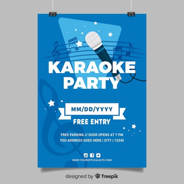 Karaoke Invite Blue Vectors Illustrations For Free Download Freepik