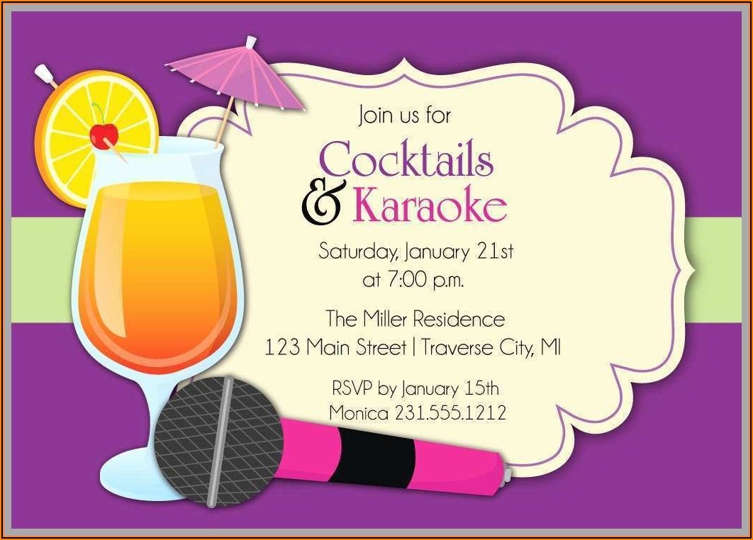 Karaoke Party Invitation Templates Template 2 Resume Examples 