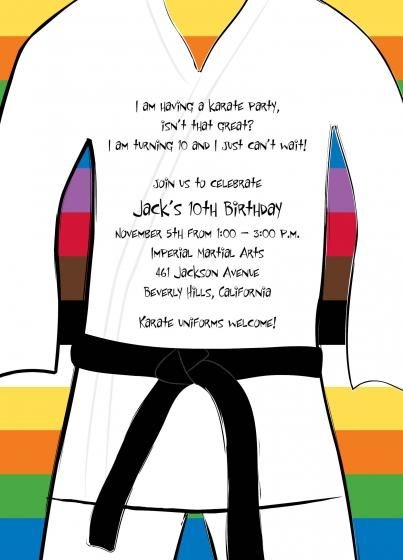 Karate Invitation Karate Birthday Invitation Karate Party Etsy Artofit
