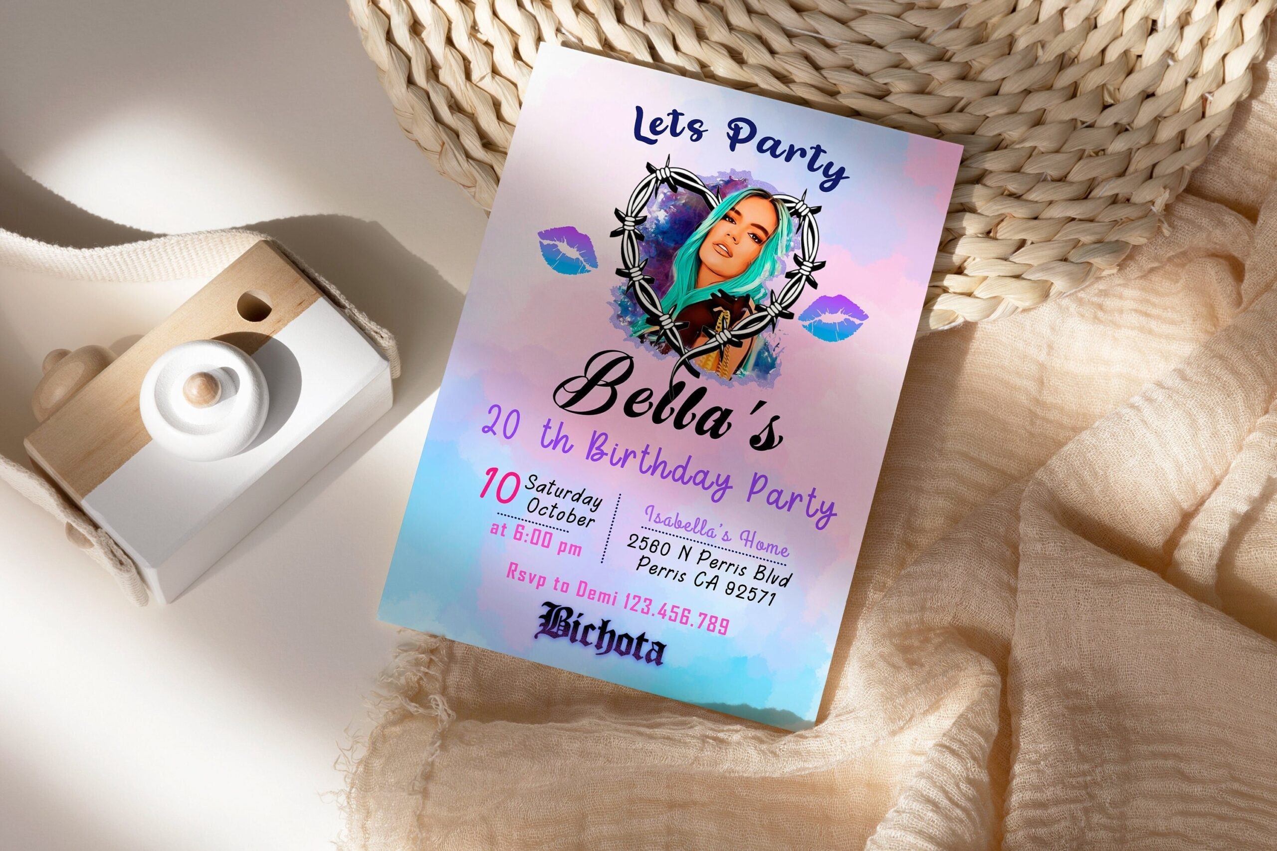 Karol G Invitation Template
