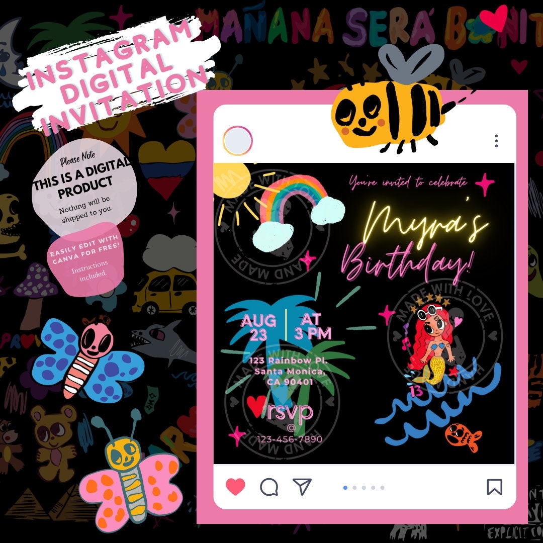 Karol G Party Invitation Template Reggaeton Editable Invitation 