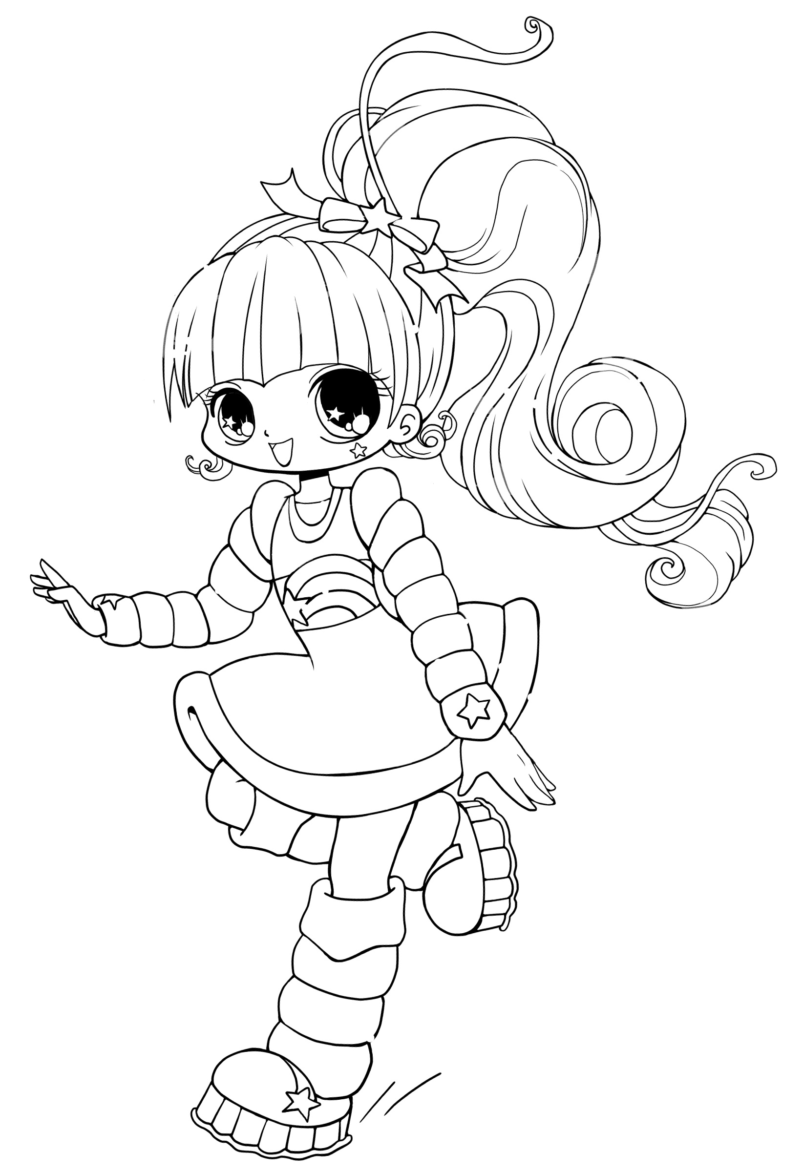 Kawaii Girls Coloring Pages Coloring Home