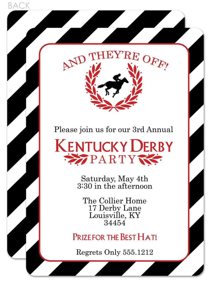Kentucky Derby Invitations Templates