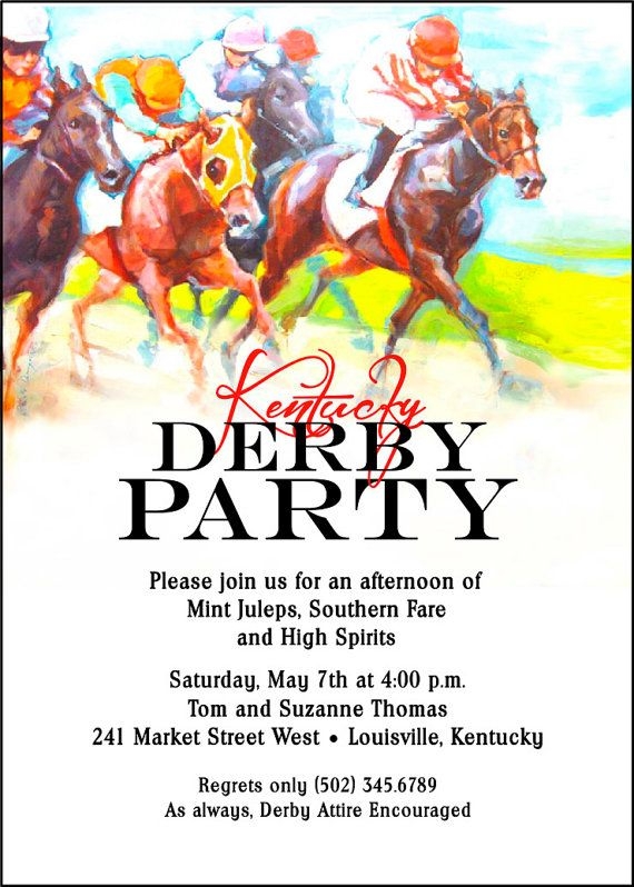 Kentucky Derby Party Invitation Run For The Roses Churchill Downs