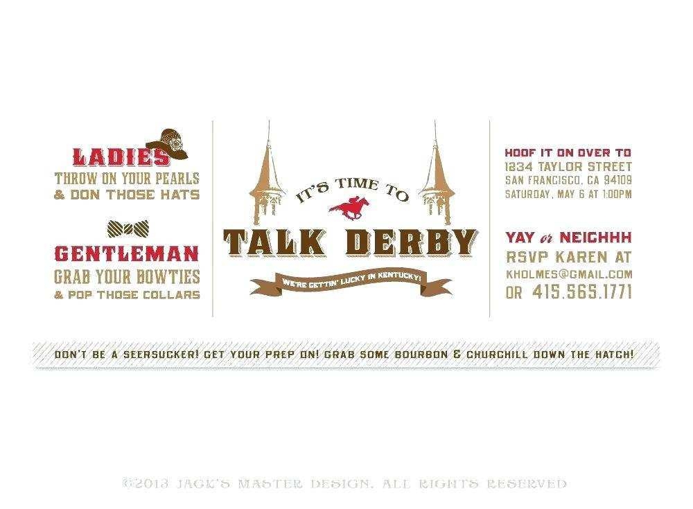 Kentucky Derby Party Invitation Template Cards Design Templates