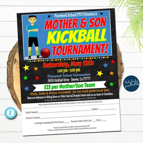 Kickball Game Invitation Template Etsy