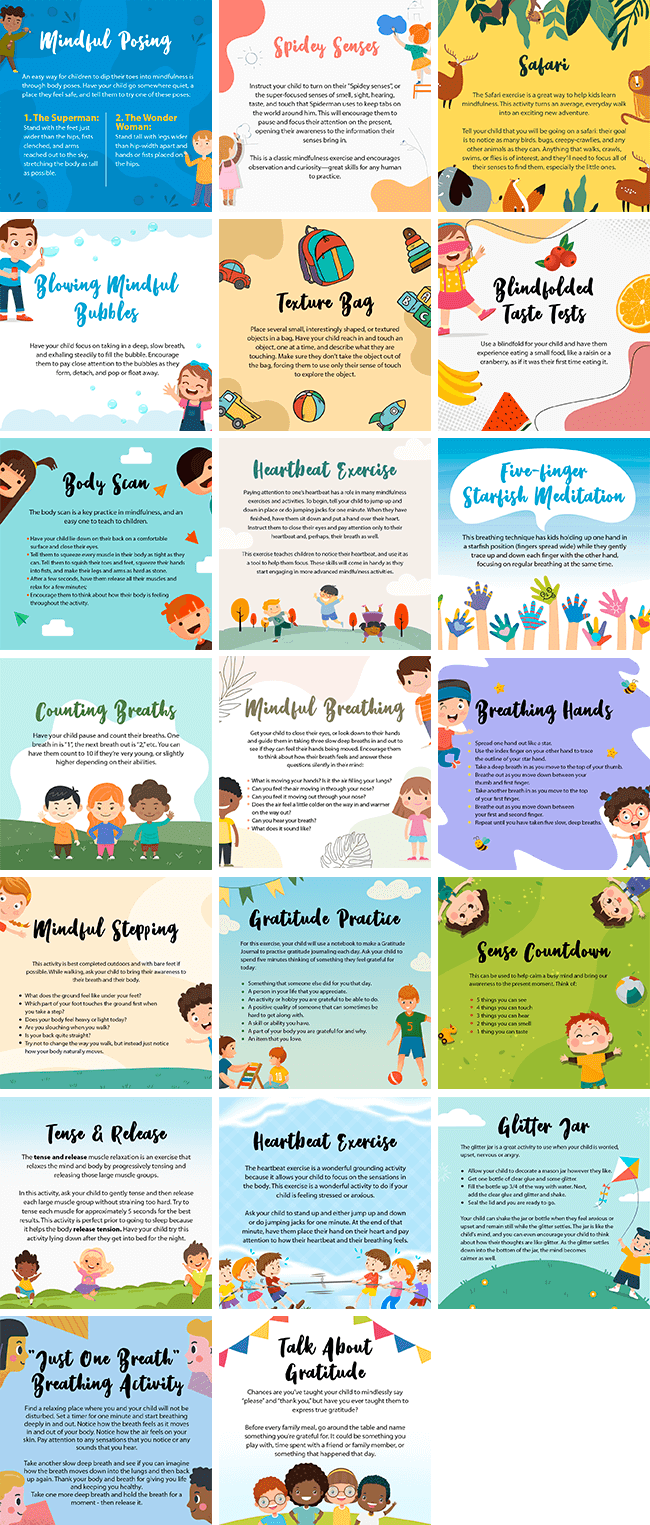 Kids Mindfulness Activities Bundle Healthinomics