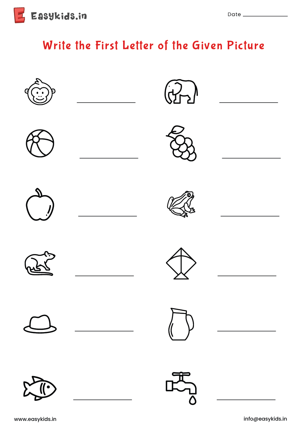 Kindergarten English Worksheet Digital Worksheets Library