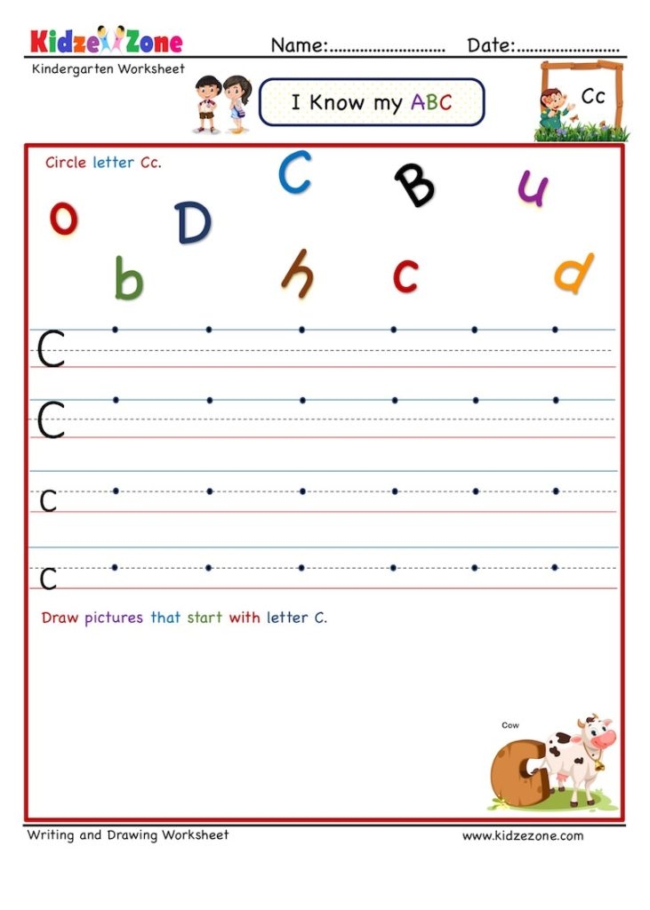 Kindergarten Letter Writing Worksheets Letter C