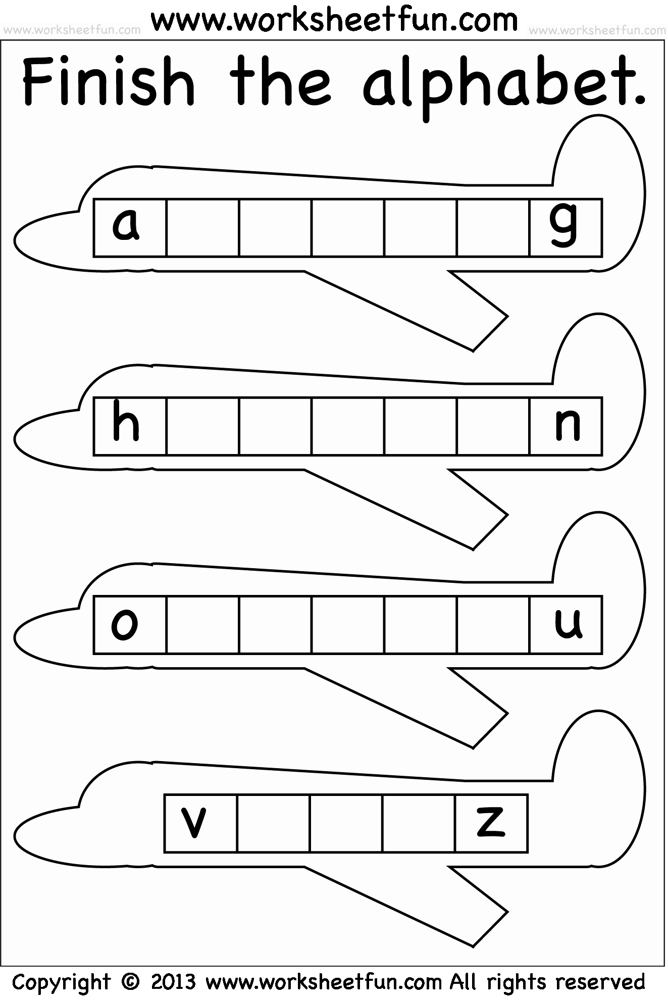 missing letters worksheets