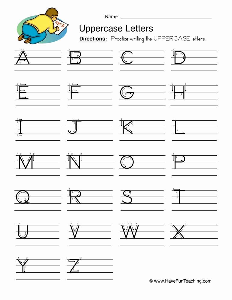Kindergarten Lowercase Letters Worksheets Luxury Uppercase Letters 