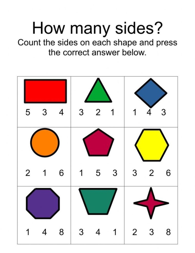 shapes worksheet for kindergarten