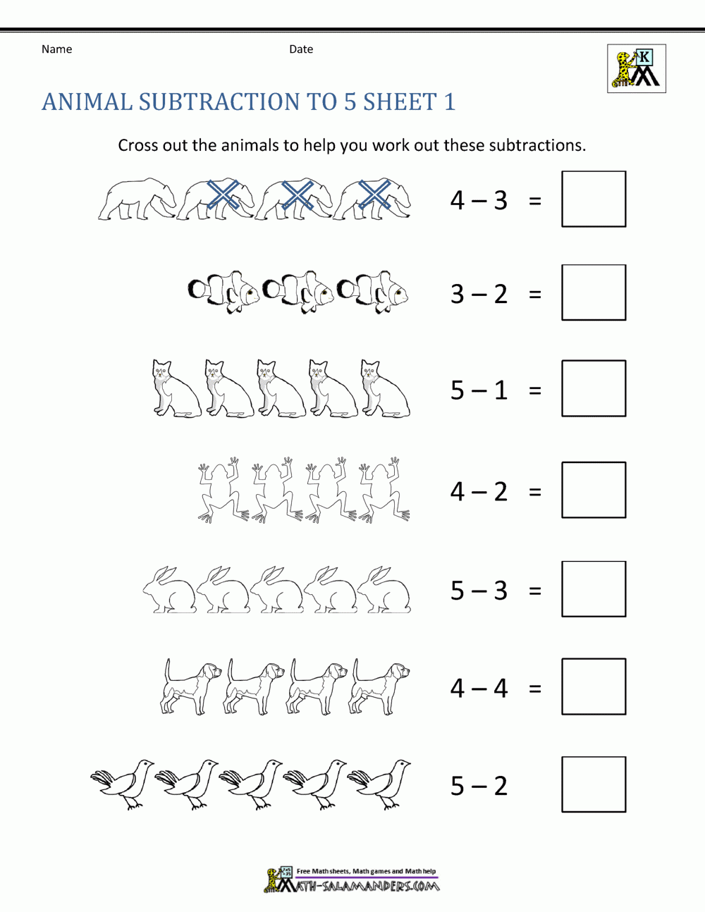 Kindergarten Subtraction Math Worksheets Kindergarten Worksheets