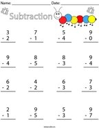 kindergarten subtraction math worksheets