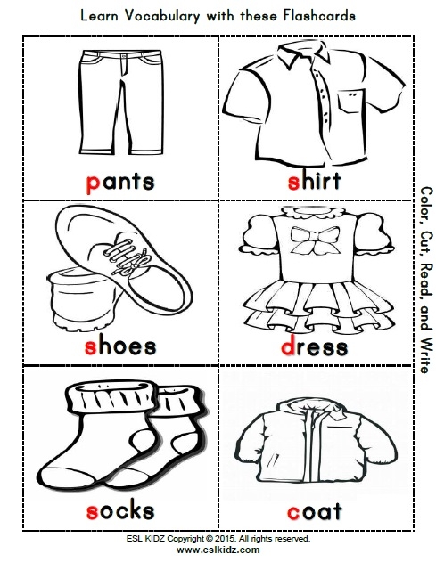 Kindergarten Worksheet Clothes