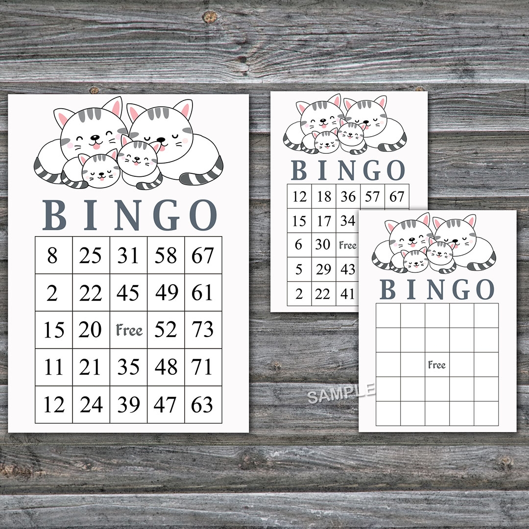 Kittens Bingo Cards Kittens Bingo Game Kittens Printable Bin Inspire 