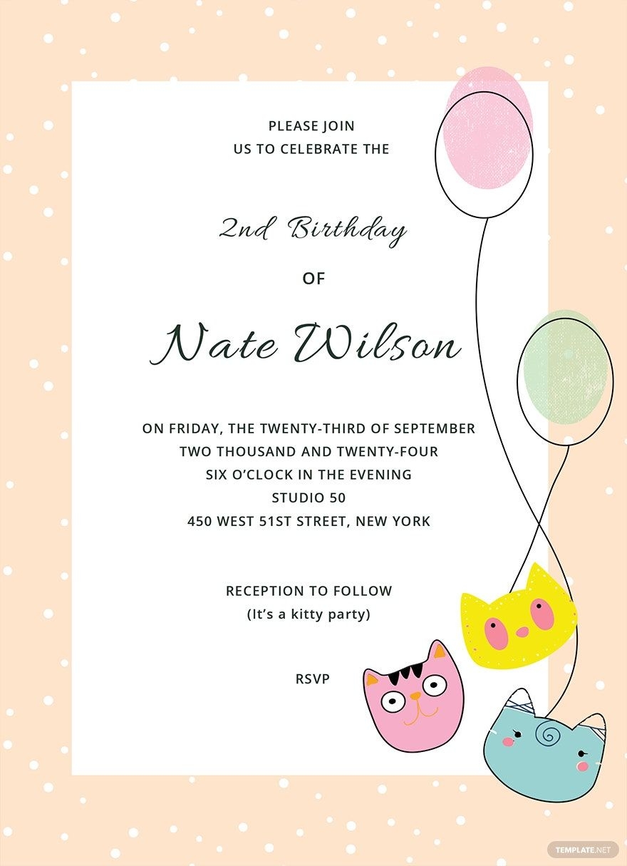 kitty invitation template