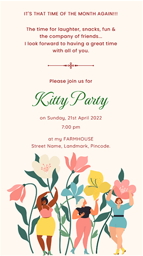 Kitty Party Invitation Templates Kitty Party Invitation Card 