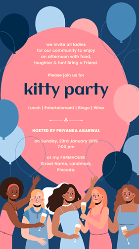 Kitty Party Invitation Templates Kitty Party Invitation Card 