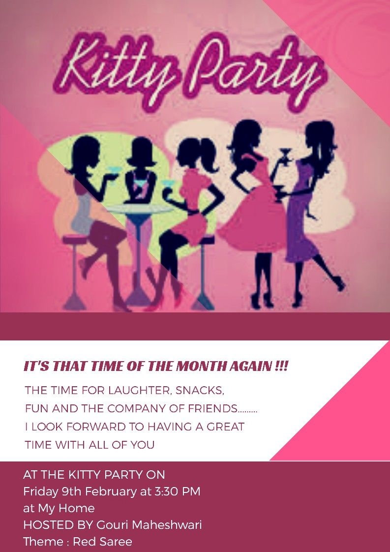 ladies kitty party invitation templates free