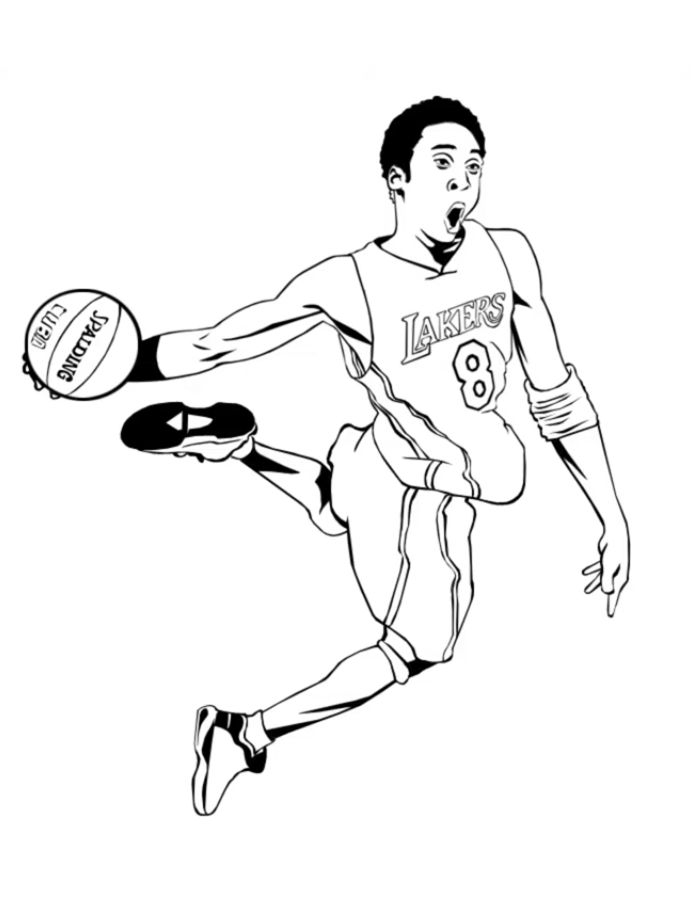 Kobe Bryant Coloring Pages Free Printable PDF 
