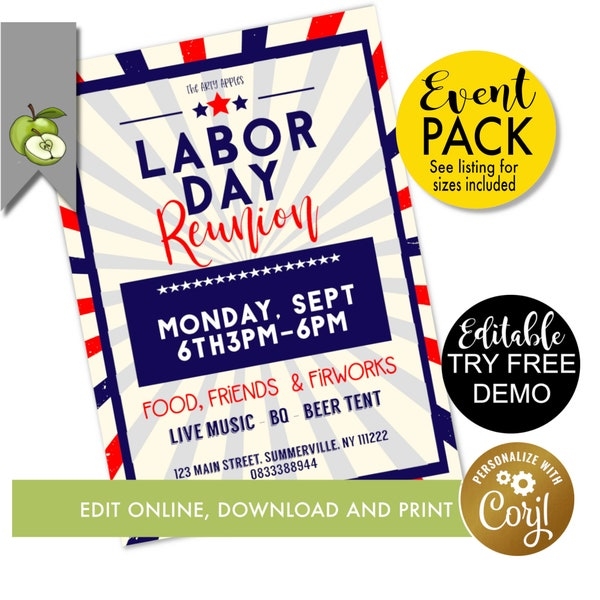 Labor Day Invite Etsy