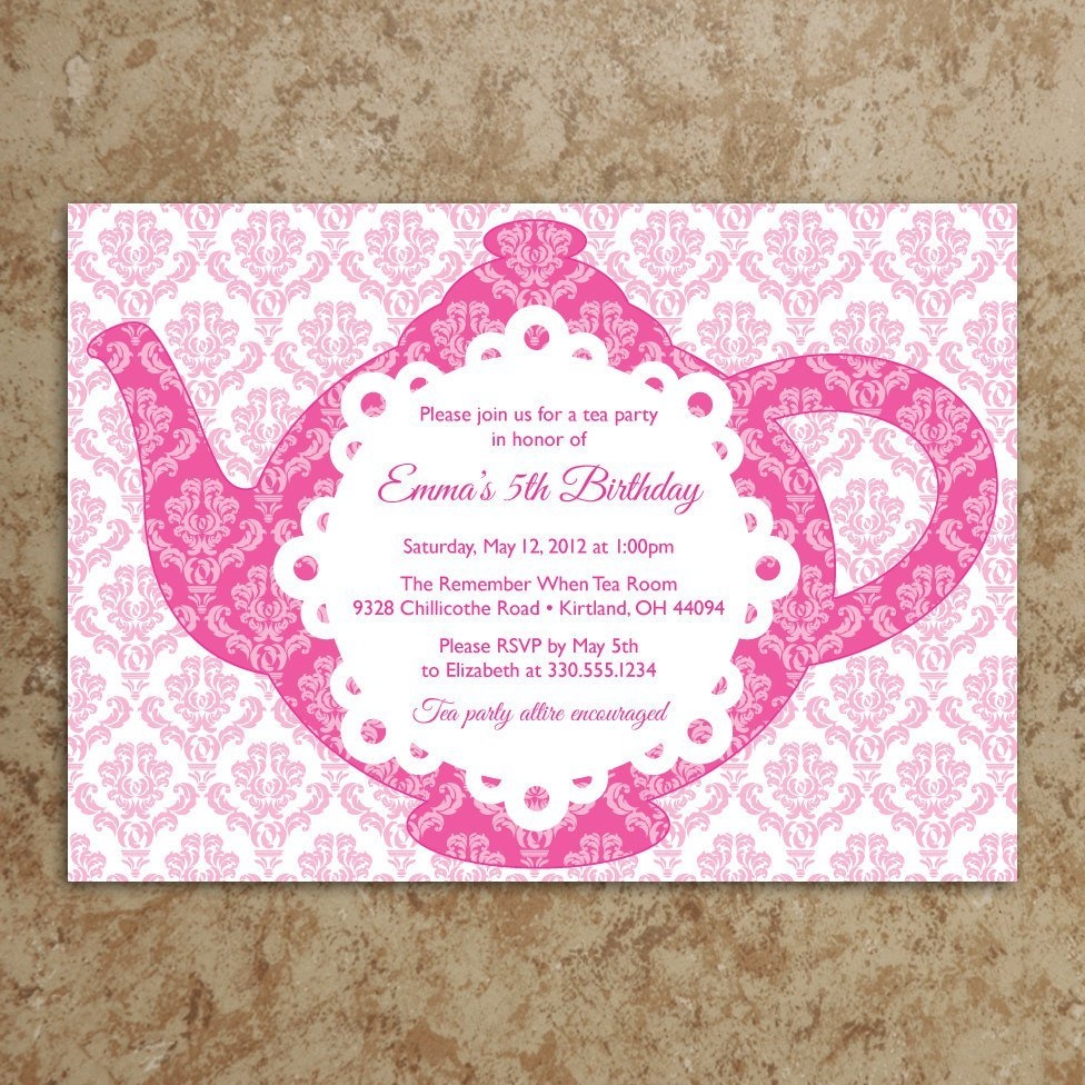 Ladies Tea Party Invitation Wording