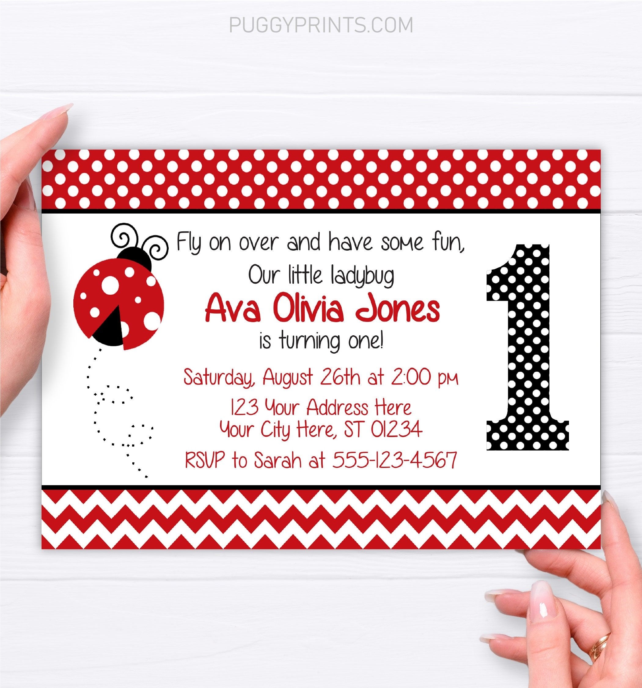 ladybug invitation template