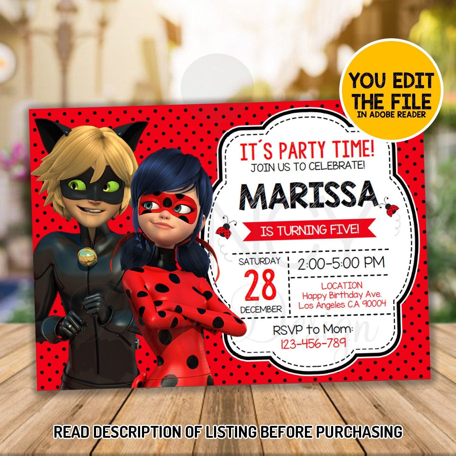 Ladybug Birthday Invitations Template Free Template Business Format