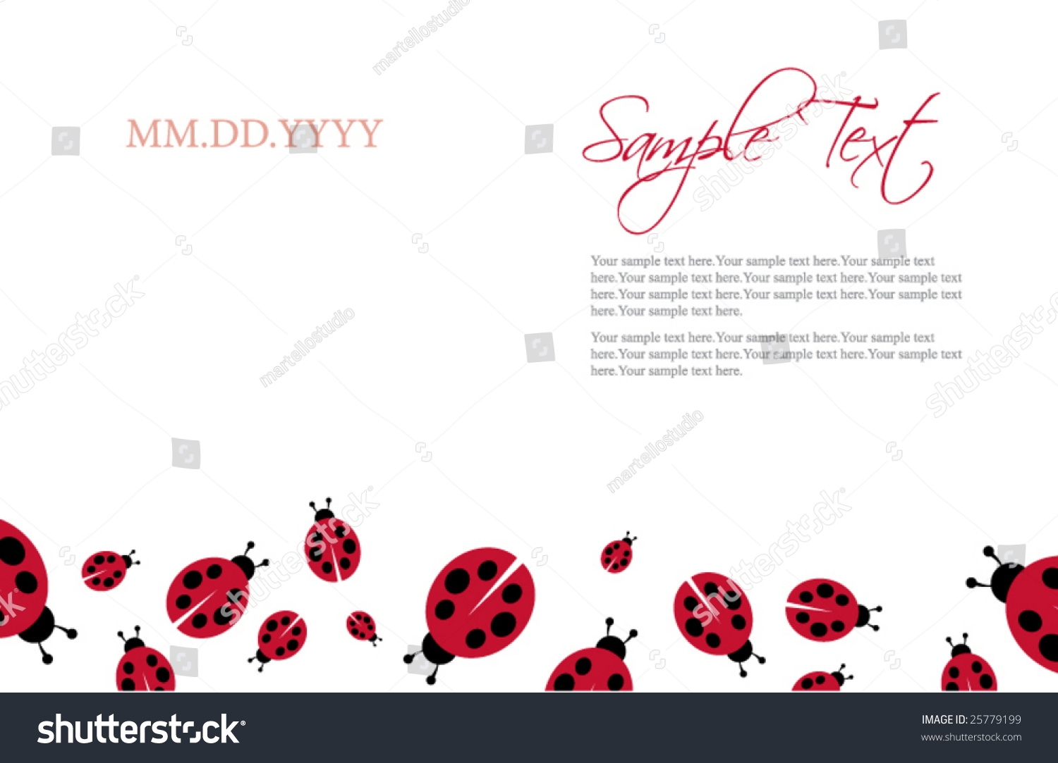 Ladybug Invitation Template Stock Vector Illustration 25779199 