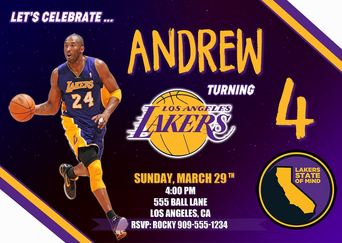 lakers invitation template