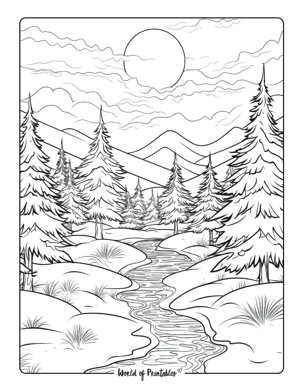 landscape coloring pages free
