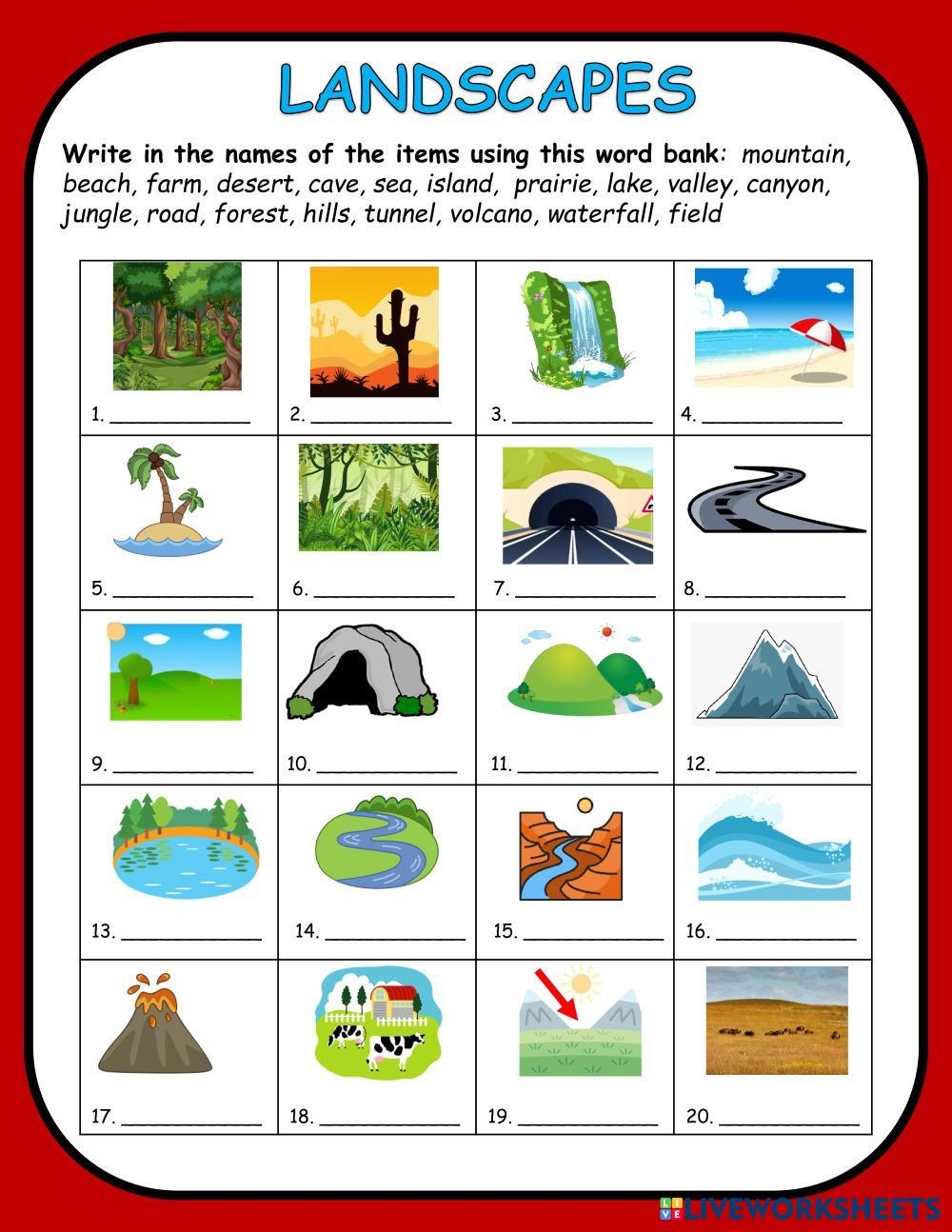 Landscapes Worksheet 6 3 PDF Worksheets Library