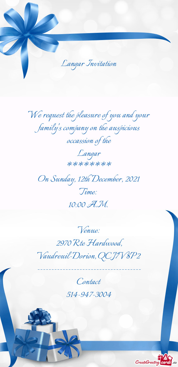 Langar Invitation Free Cards