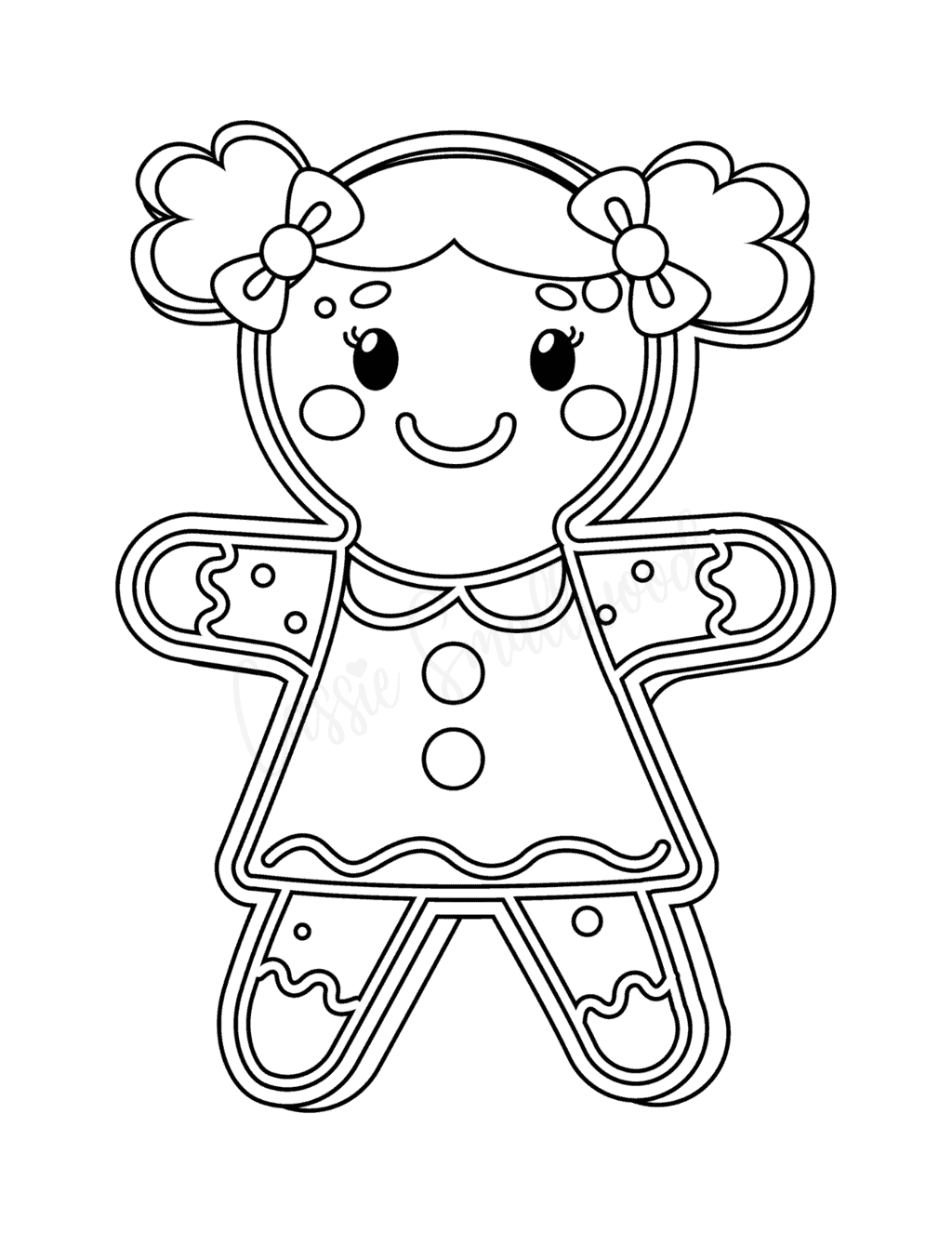 Large Gingerbread Girl Coloring Page Cassie Smallwood