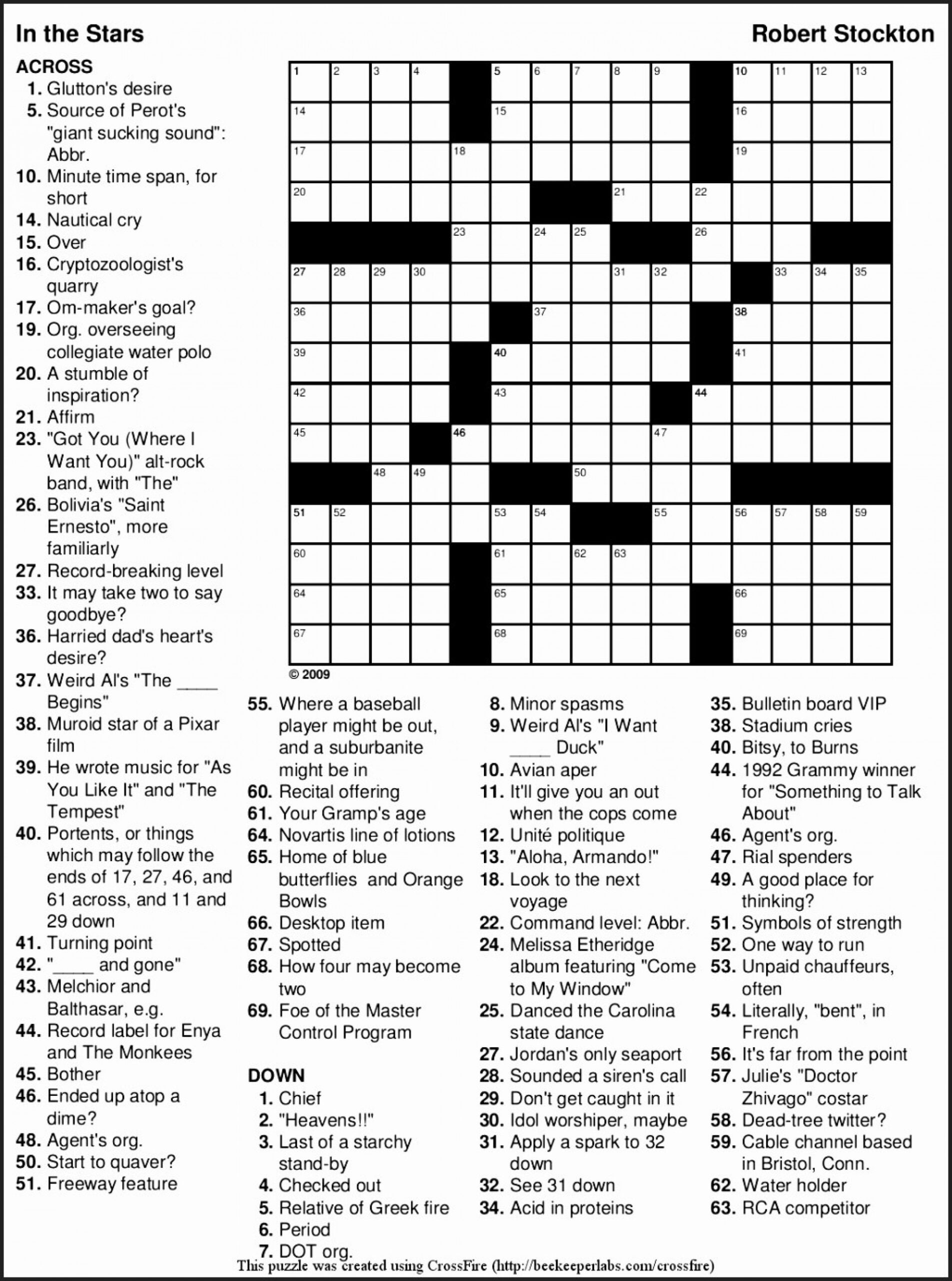 free printable crossword puzzles
