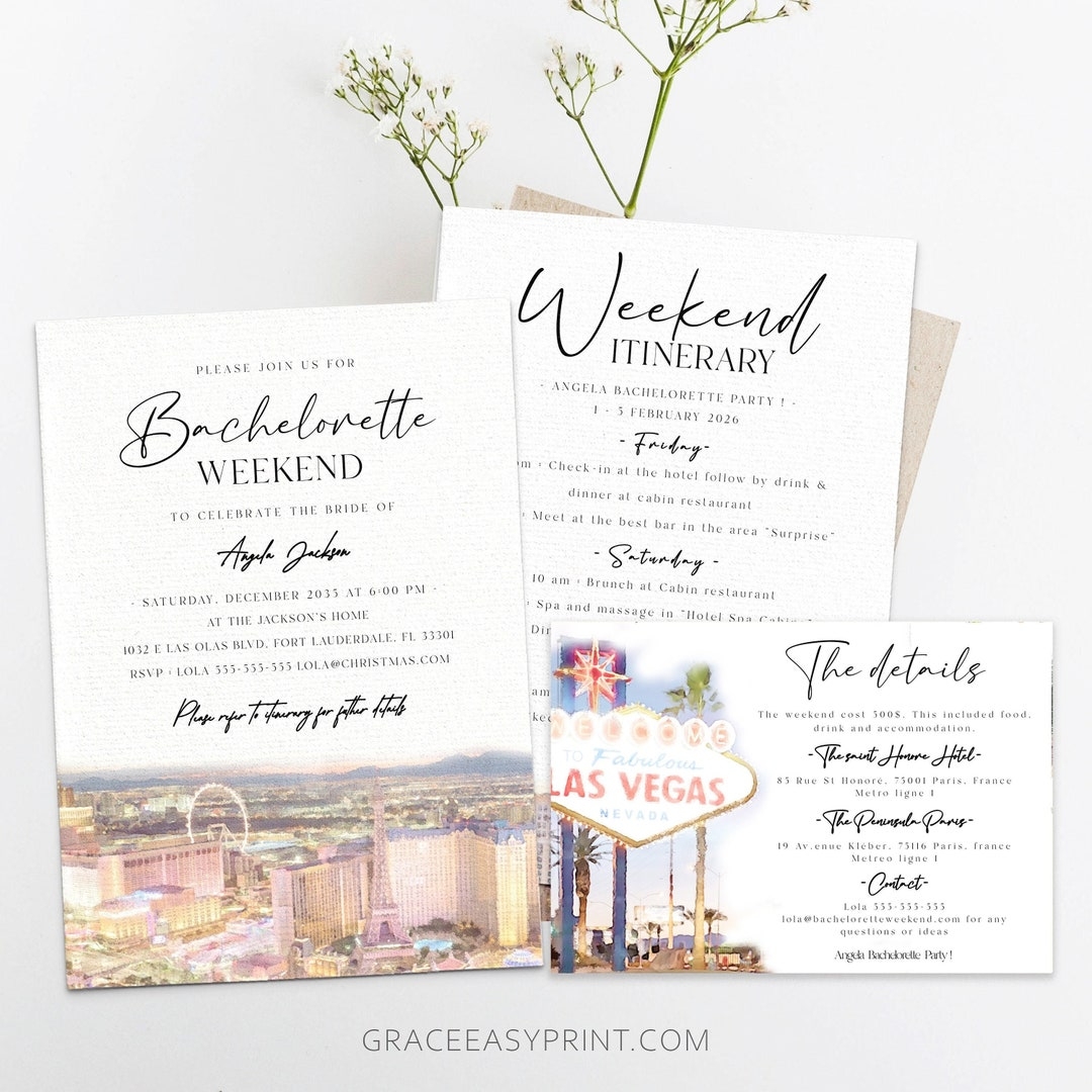 Las Vegas Invitation Itinerary Template Casino Night Invitation 