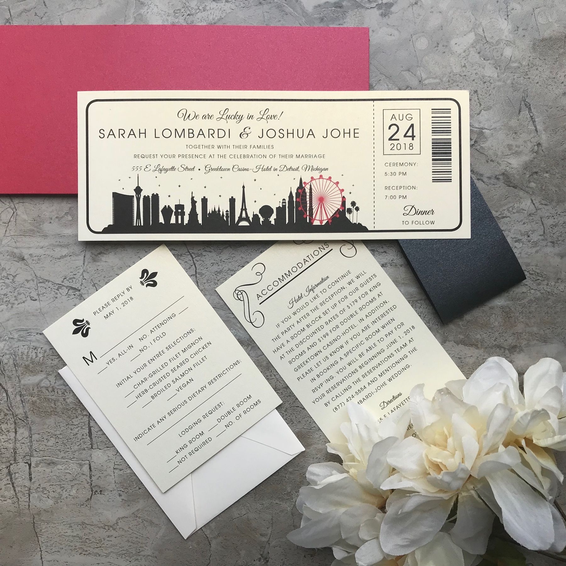 las vegas wedding invitations templates