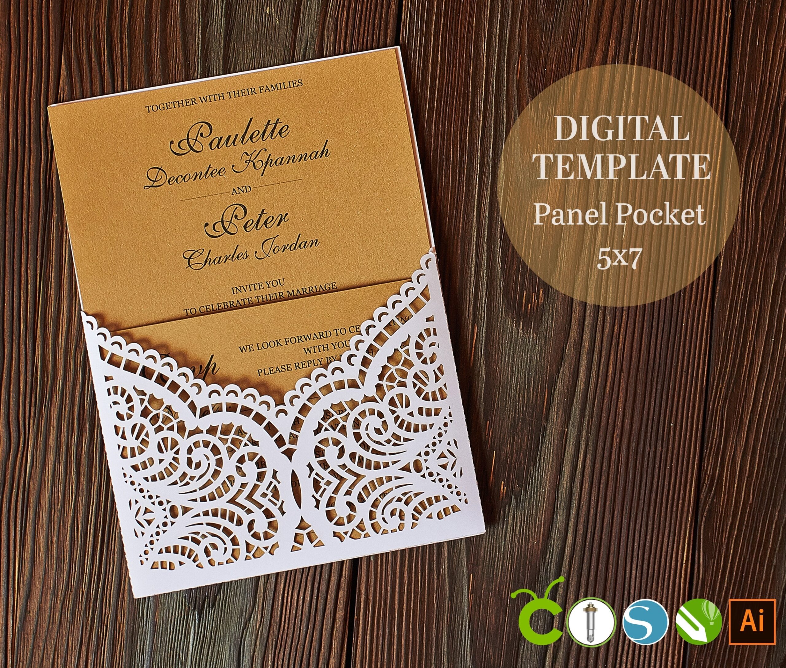 laser cut invitation template free